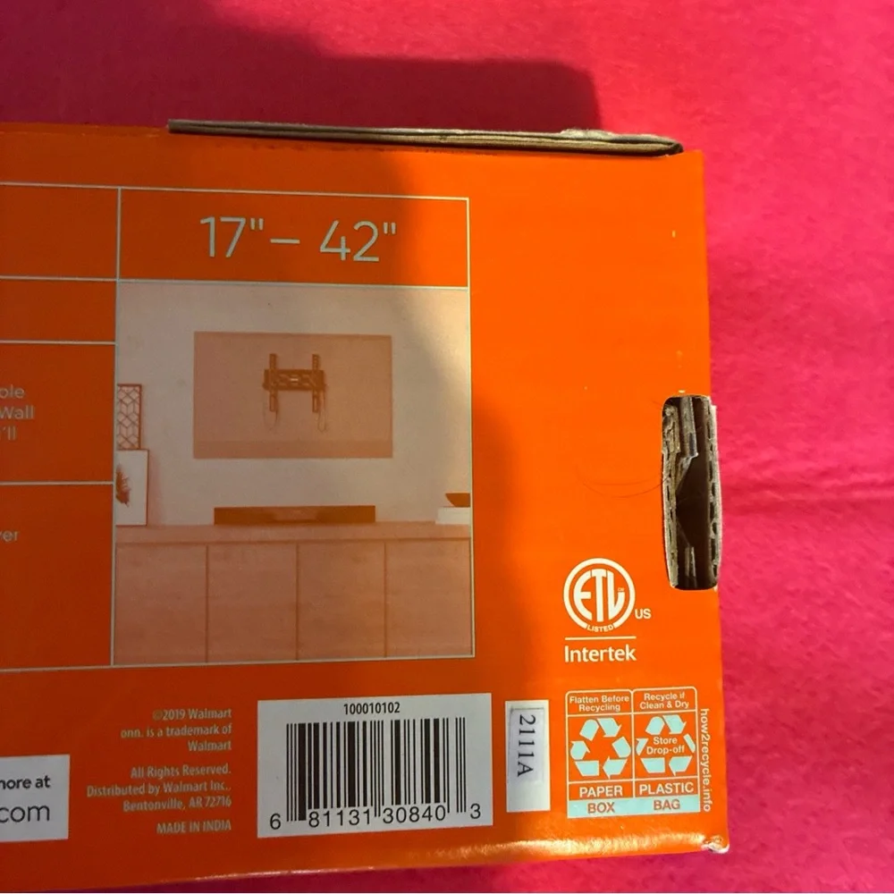Orange Wall Mount Display Shelf